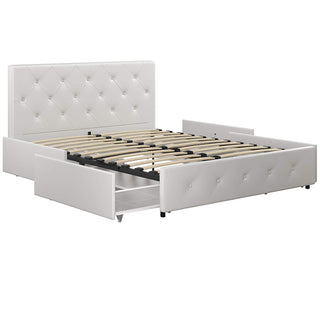 DHP Dakota Upholstered Platform Bed with Storage Drawers